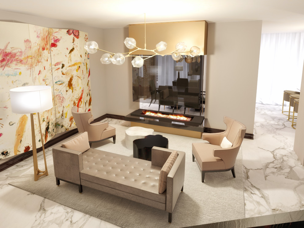 Эскизный проект. Кухня-столовая и гостиная.