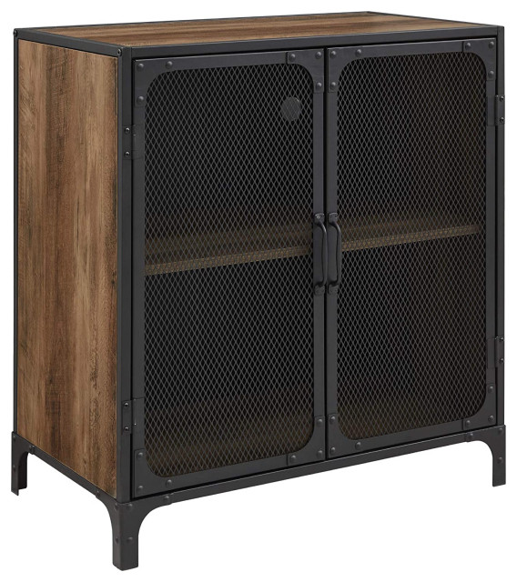 Industrial Storage Cabinet, Reclaimed Barnwood Finished Frame With 2 ...