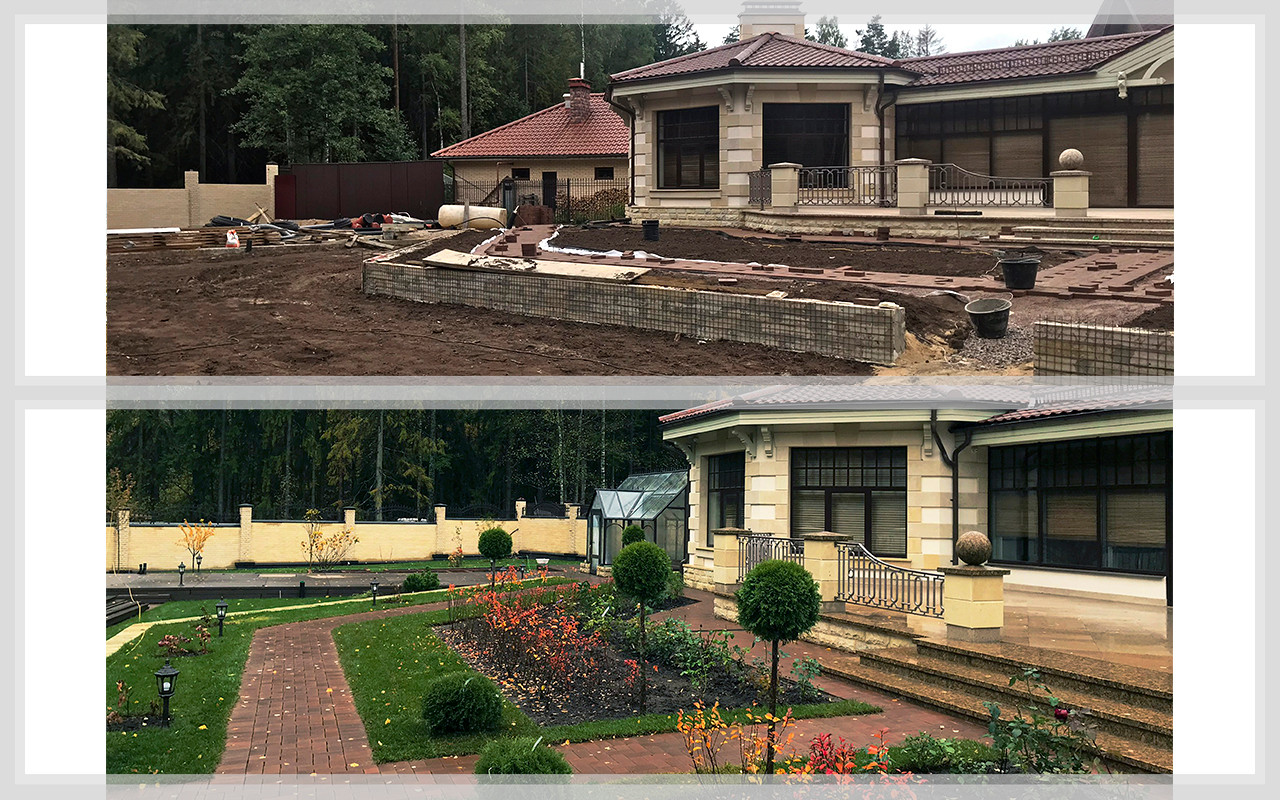 Участки до и после выполнения работ