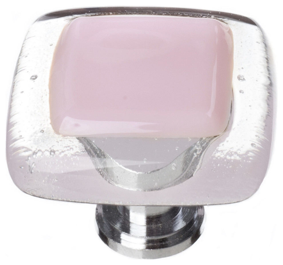 Reflective Pink Knob, Polished Chrome Base