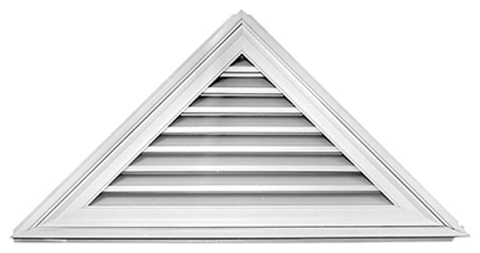 26"x52" Triangle Gable Vent Louver, 12/12 Pitch Traditional