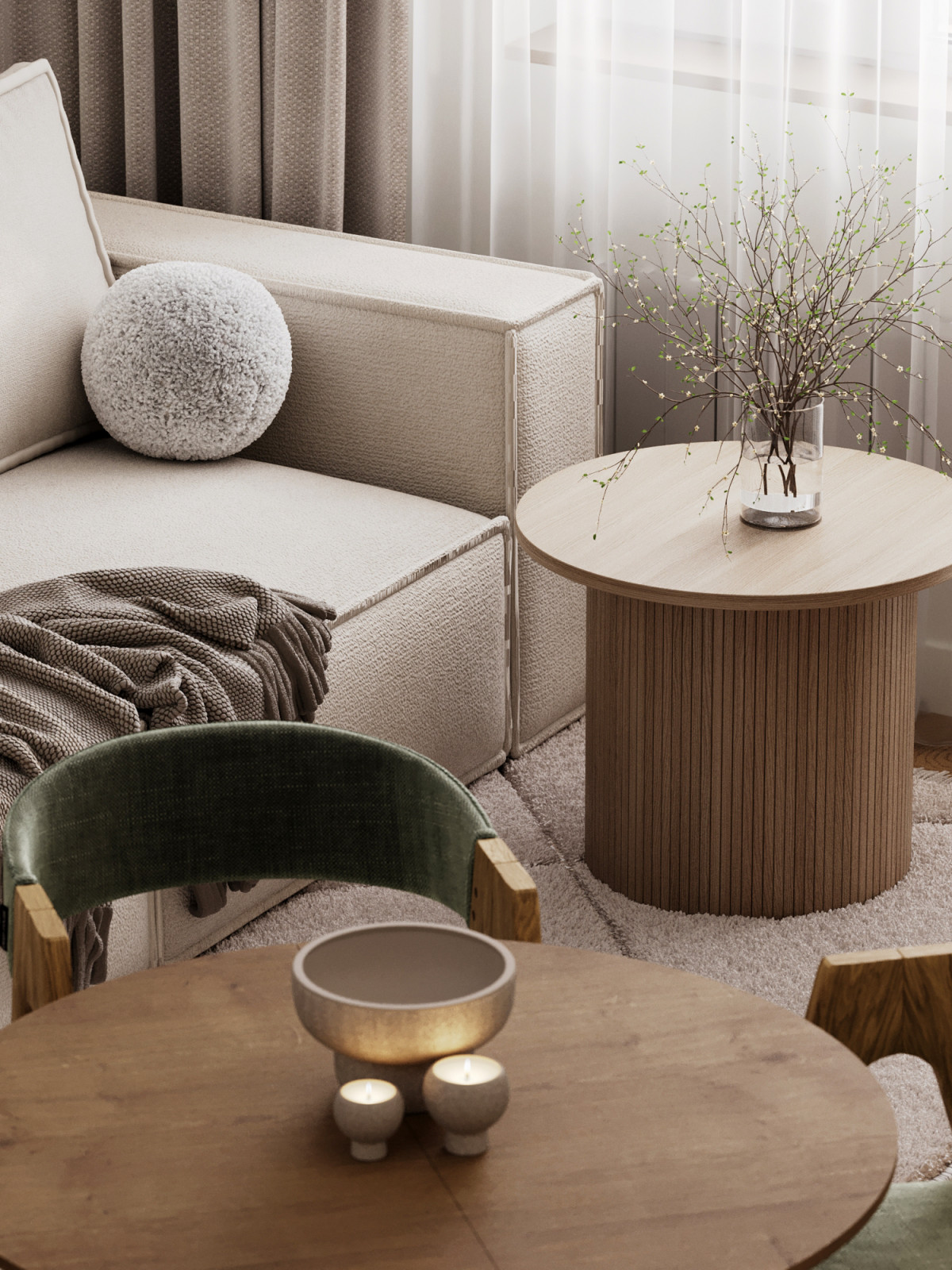 Трехкомнатная квартира в городе Дубнаа