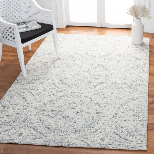Safavieh Metro Met802F Damask Rug, Natural and Light Gray, 2'3"x8'0