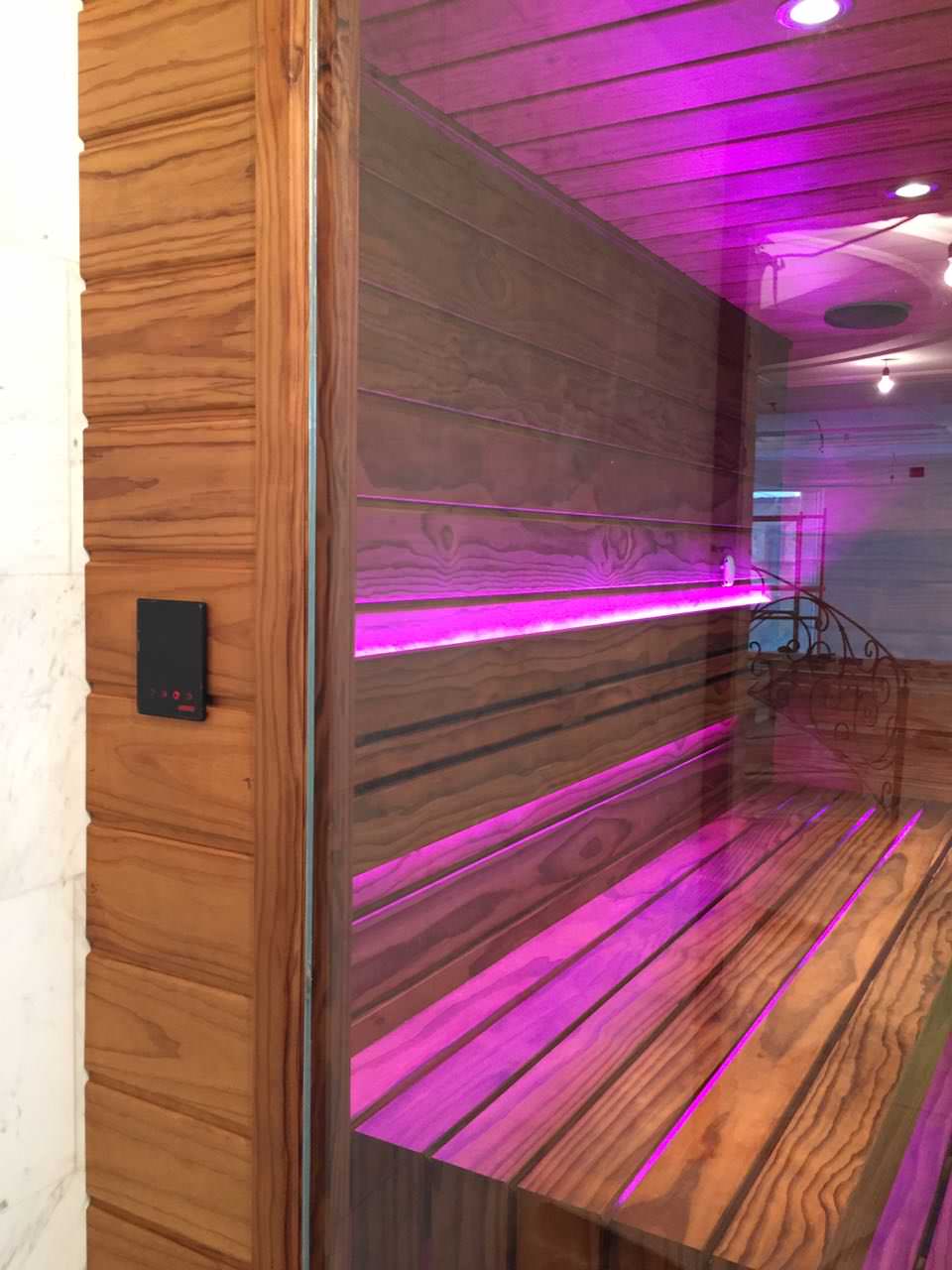 Сауна со стеклянным фасадом