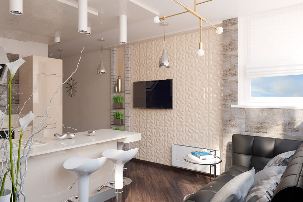 Дизайн двухкомнатной квартиры в стиле хай-тек