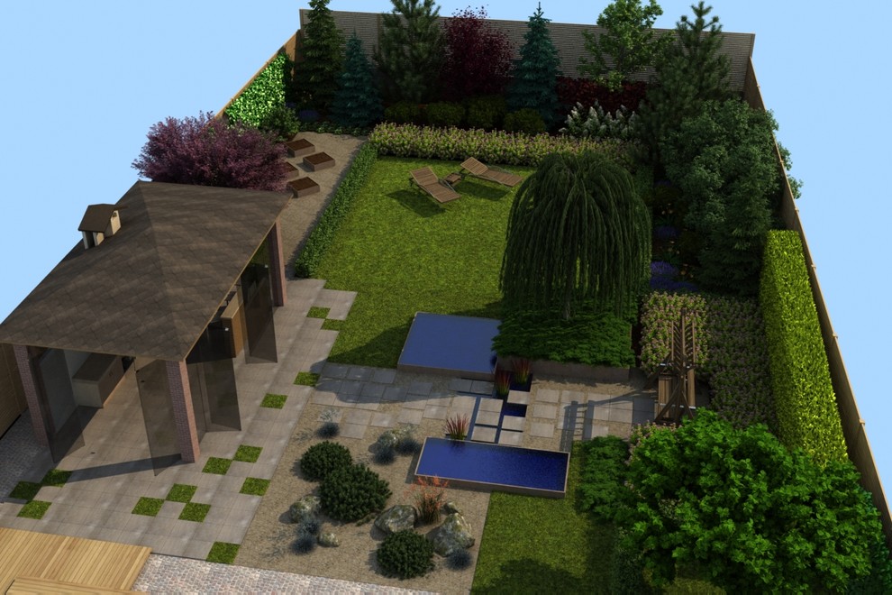 Дизайн-проект участка 9 соток. 3D визуализация