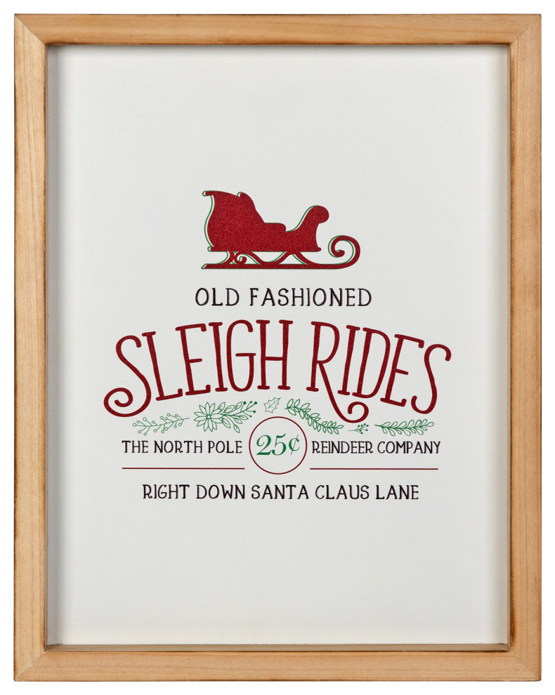 Stratton Home Decor Farmhouse Christmas Sleigh Rides Metal and Wood