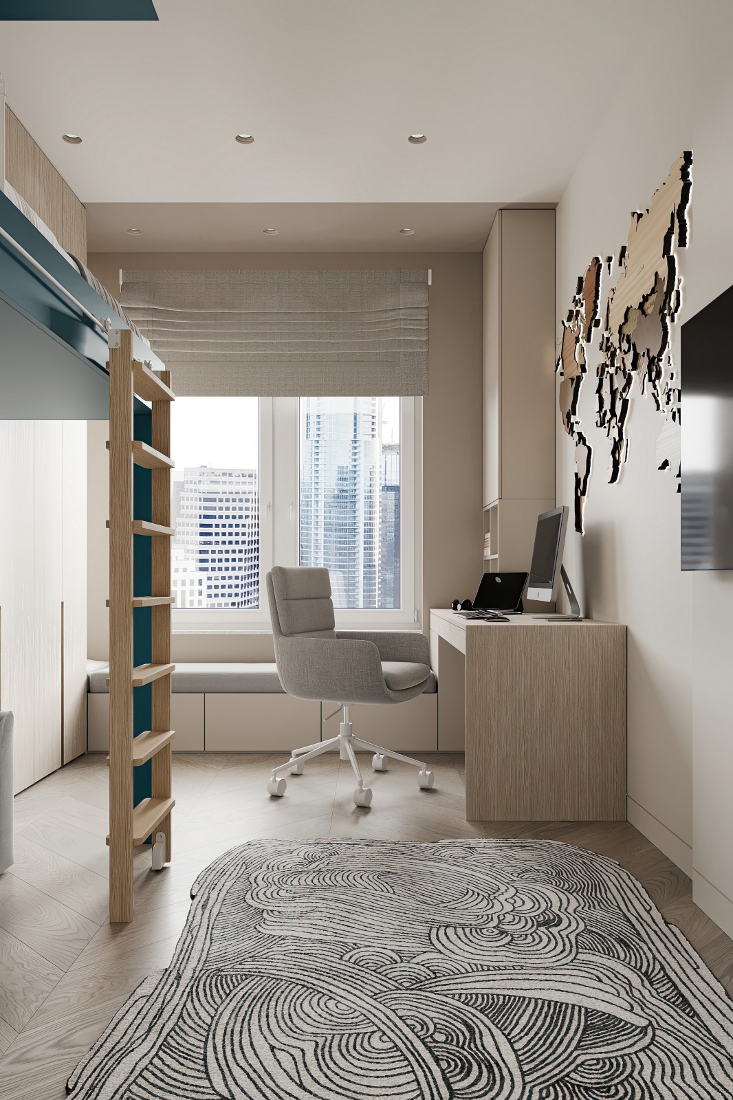 Дизайн и ремонт квартиры в ЖК Большая семерка - Сочный синий