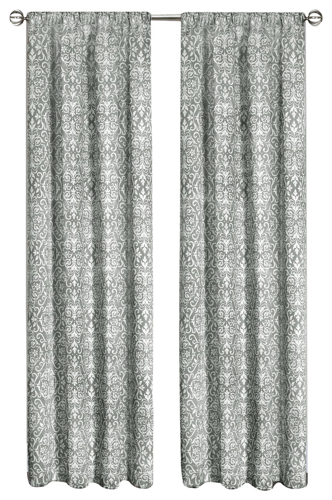 Madison Window Curtain Panel,  Silver, 54x84