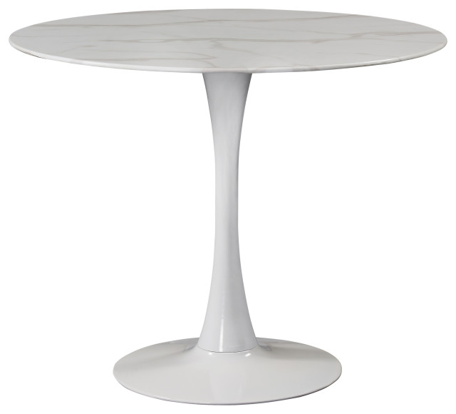 Tulip Faux Marble Top Dining Table - Midcentury - Dining Tables - by Meridian Furniture