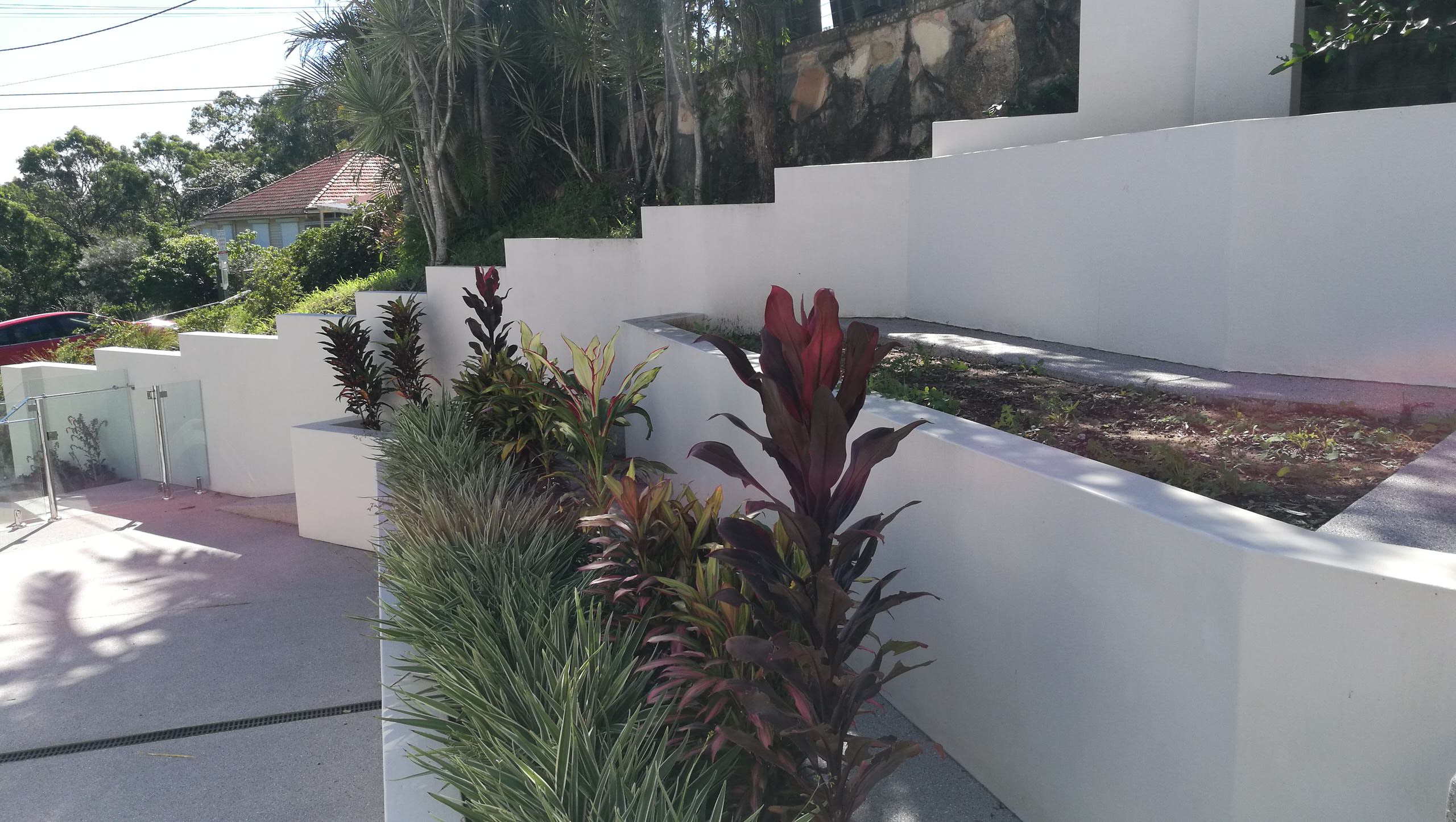 terraced steep garden