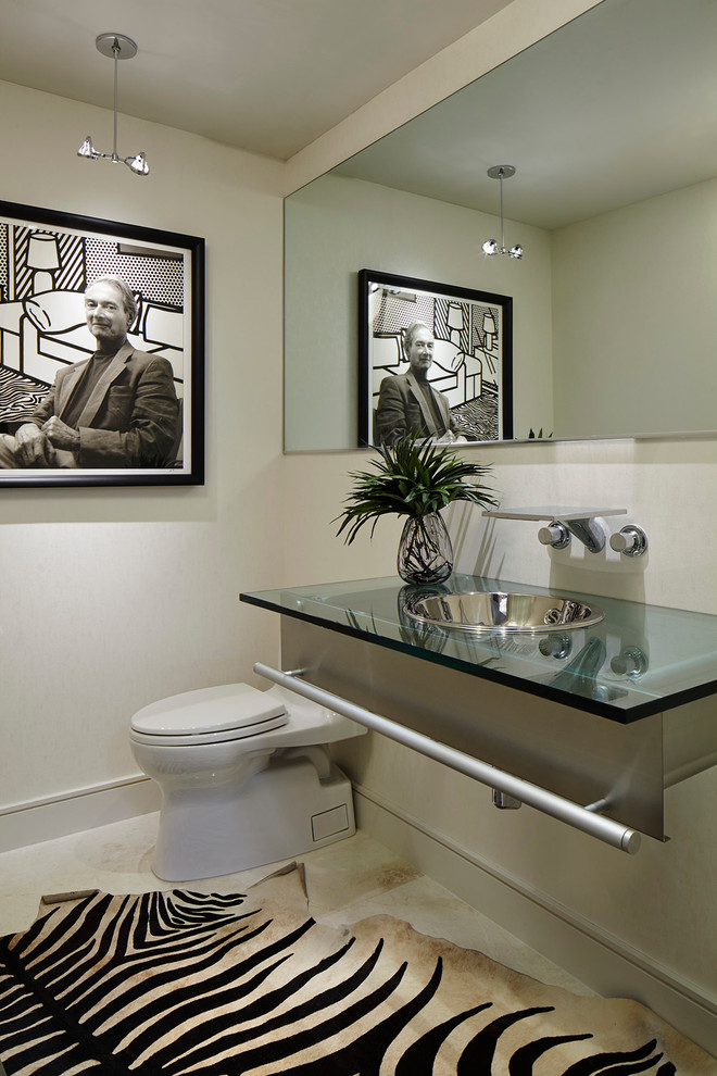 Inspiration for a modern powder room in Miami.