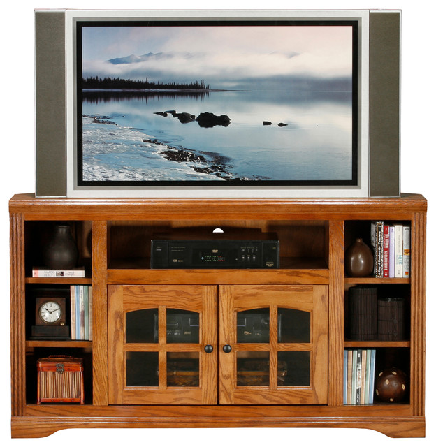 Oak Ridge Thin 55" Tall Corner Entertainment Console Transitional