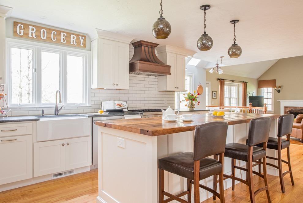 Inspiration for a transitional kitchen remodel in Boston