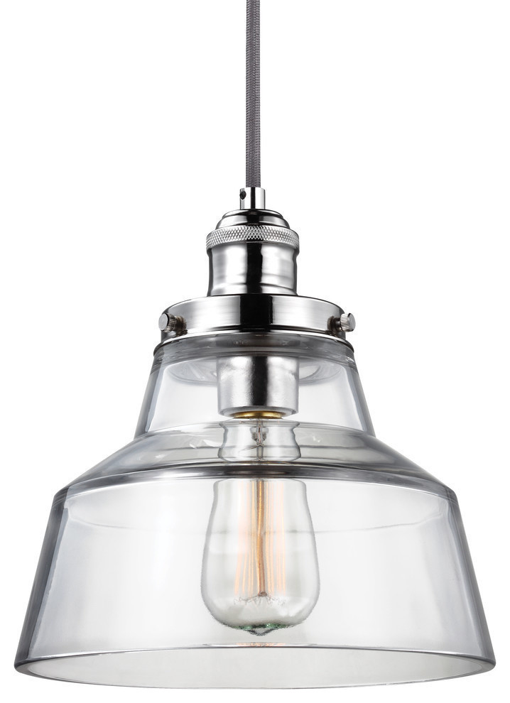 1-Light Pendant, Polished Nickel