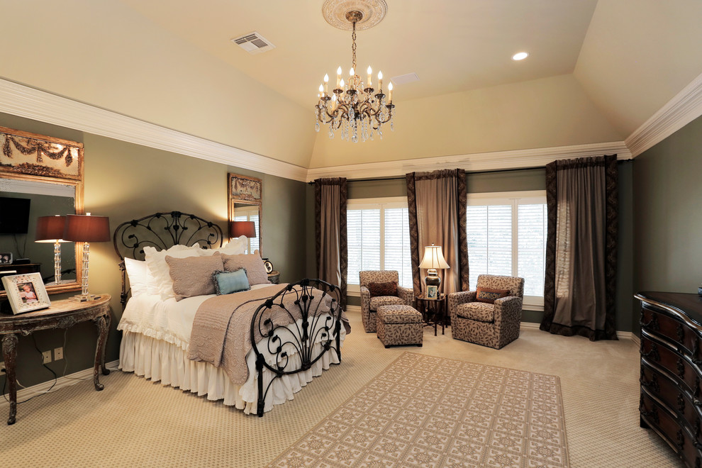 Traditional bedroom in Houston.