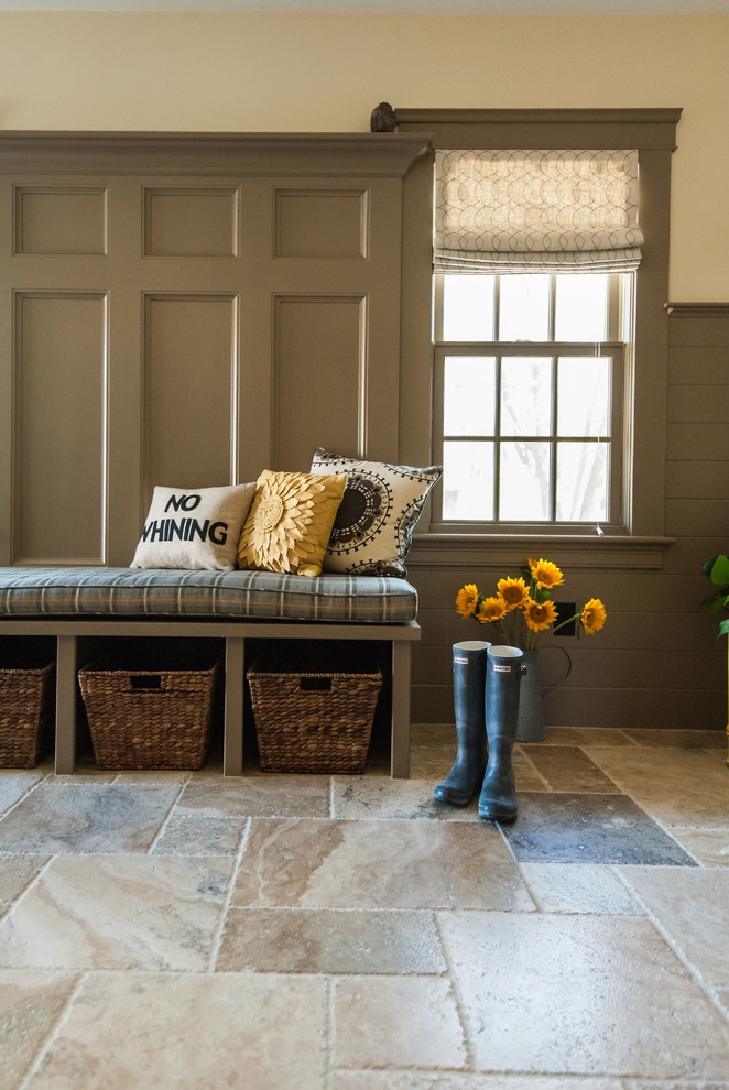 Inspiration for a coastal entryway remodel in Boston