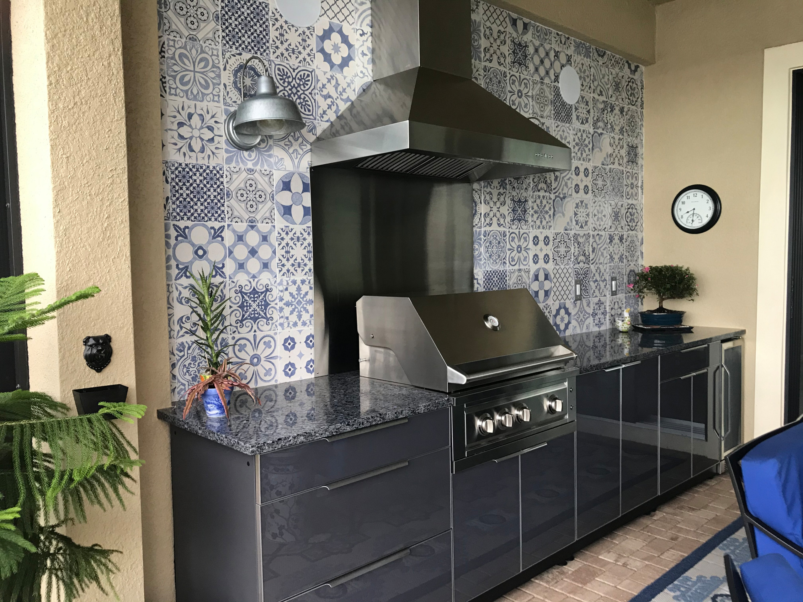 Outdoor Kitchens featuring a ZLINE Stainless Steel and Copper Outdoor Range Hood