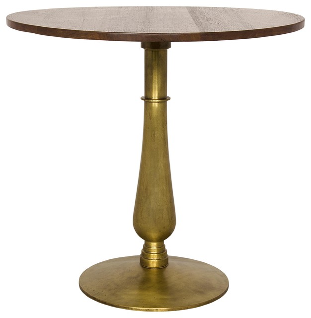Samuel Modern Clic Round Dark Walnut Gold Metal Side End Table Samuel Modern Clic Round Dark Walnut Gold Metal Side End Table