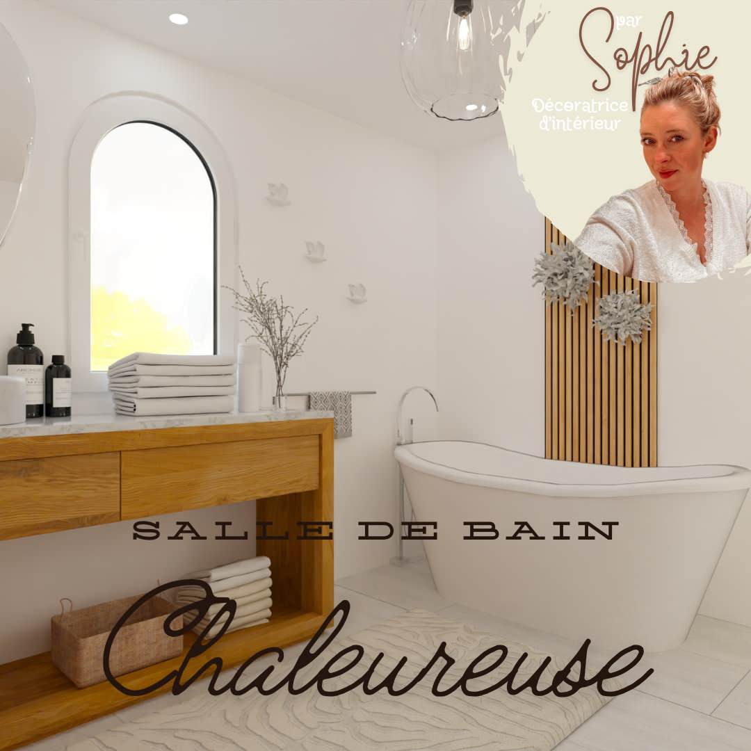 Salle de bain chaleureuse par sophie monnet décoratrice d'intérieur puisaye yonne bourgogne france modélisation 3D