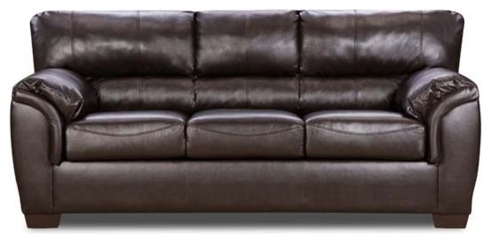 Simmons Upholstery - London Bonded Leather Full Sleeper Sofa in Deep Walnut - 17