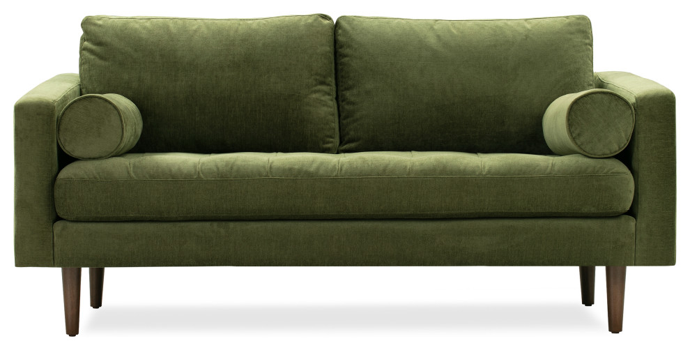 Poly and Bark Napa Velvet Apartment Sofa Midcentury Sofas by