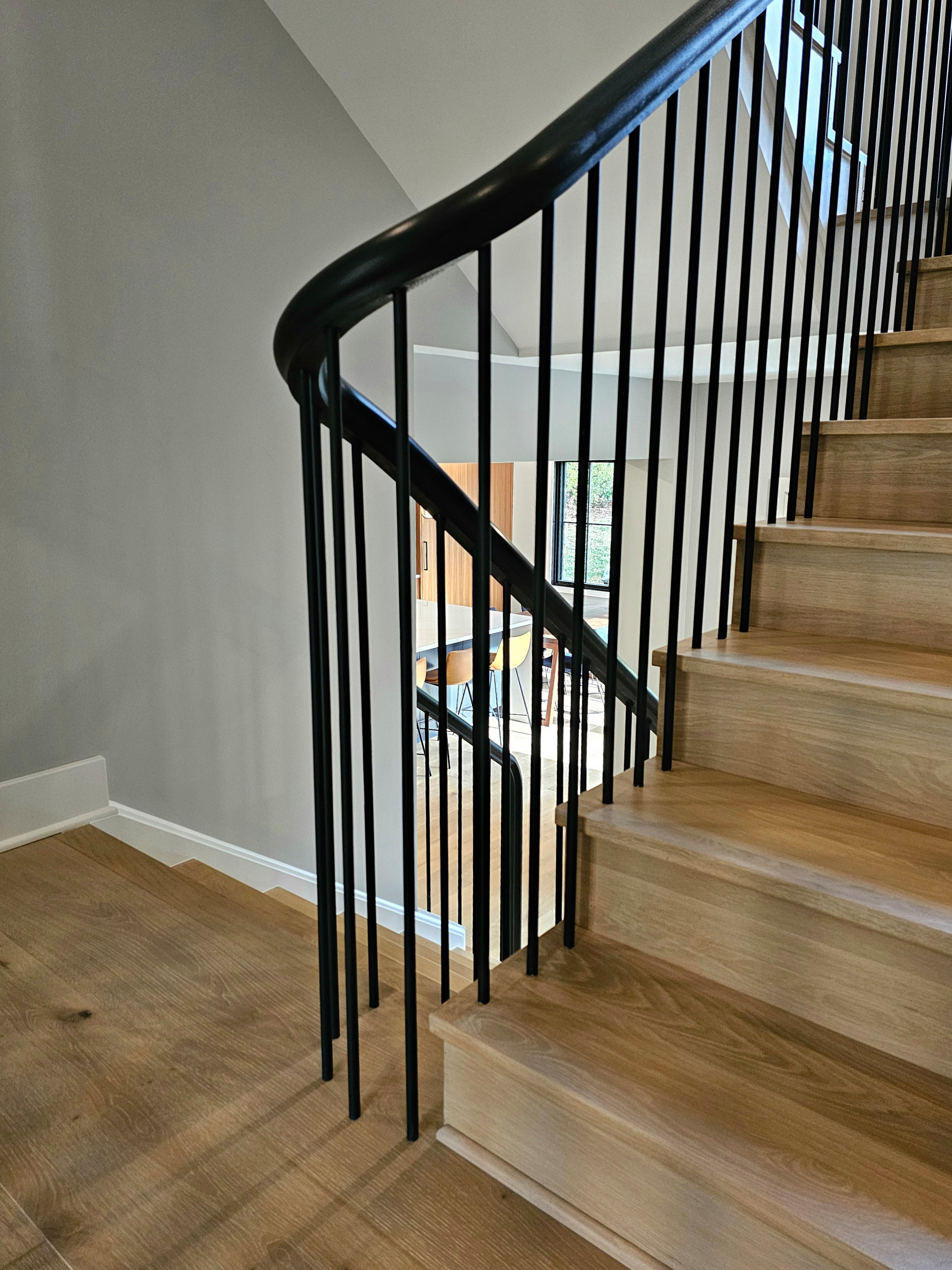 115_Stunning Continuous Rail System on 3 Story Floating Stairs; Arlington, VA 22