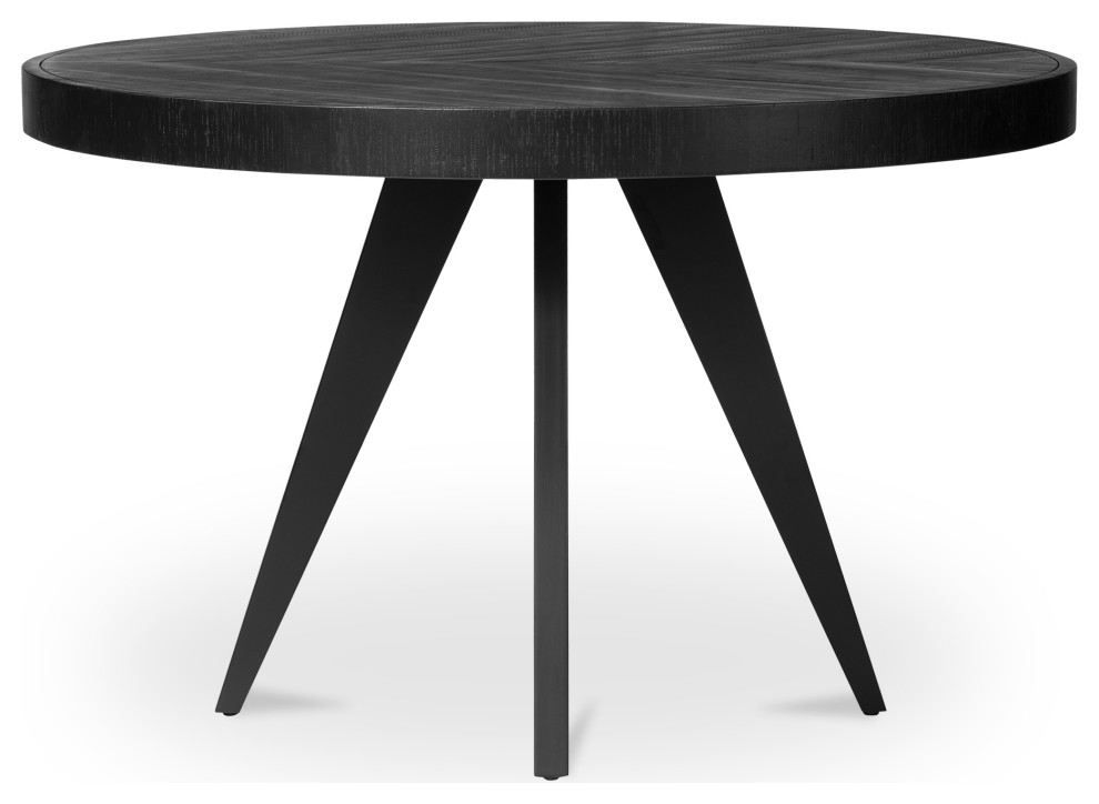 Parq Round Dining Table Black Rustic Dining Tables by Moe's Home