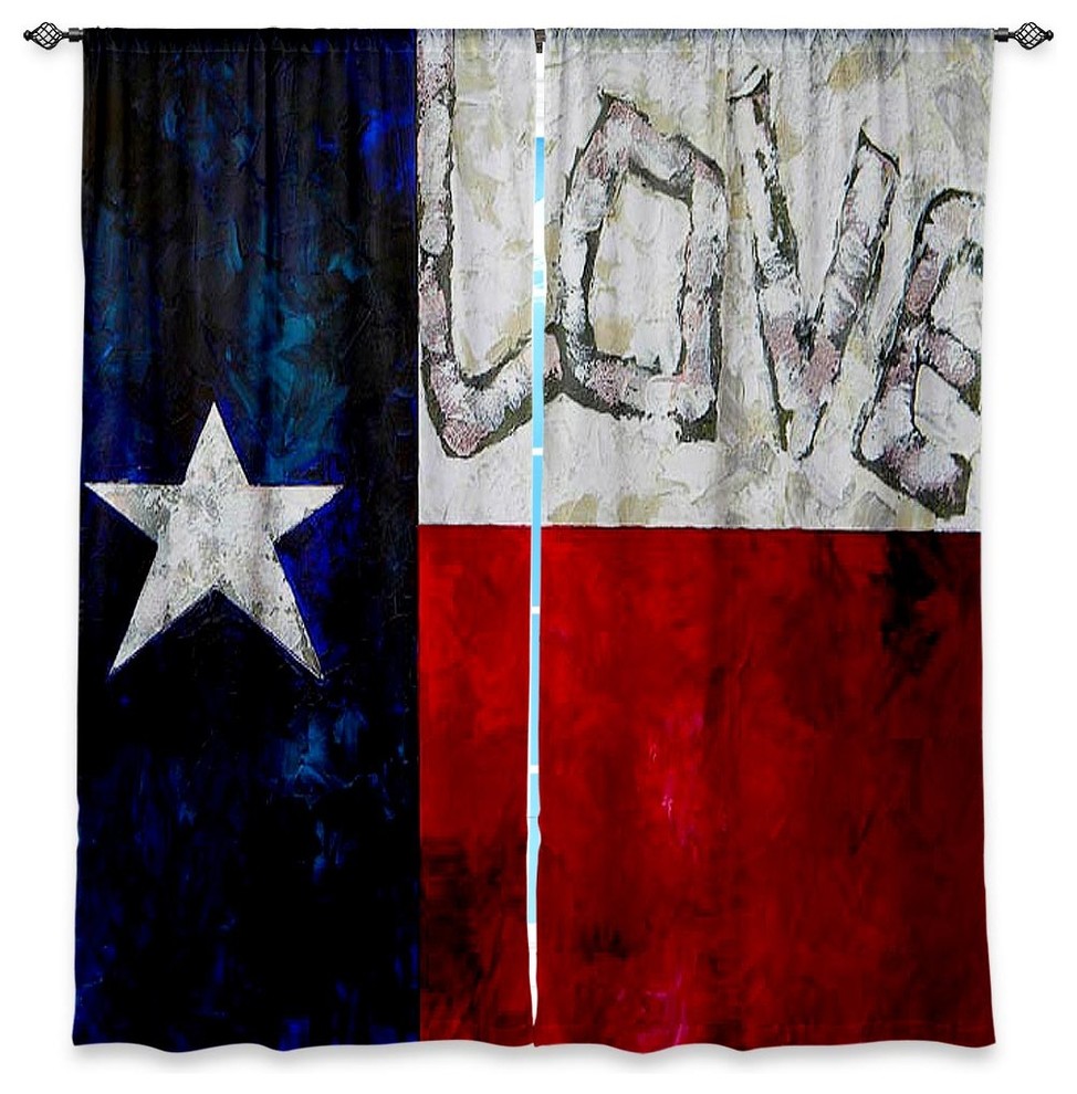 Love For Texas Window Curtains, 40"x52", Lined