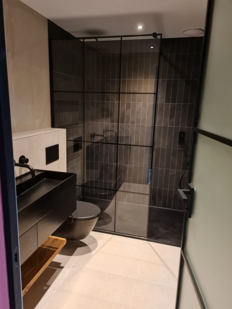 Modern Black Double Shower