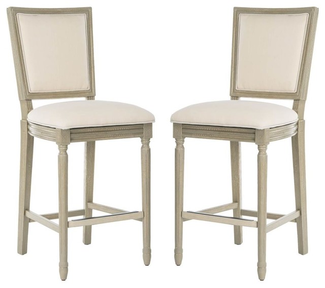 Buchanan Rectangular Bar Stool In Light Beige Set Of 2 Buchanan Rectangular Bar Stool In Light Beige Set Of 2 Traditional Stools And Counter By Ladder