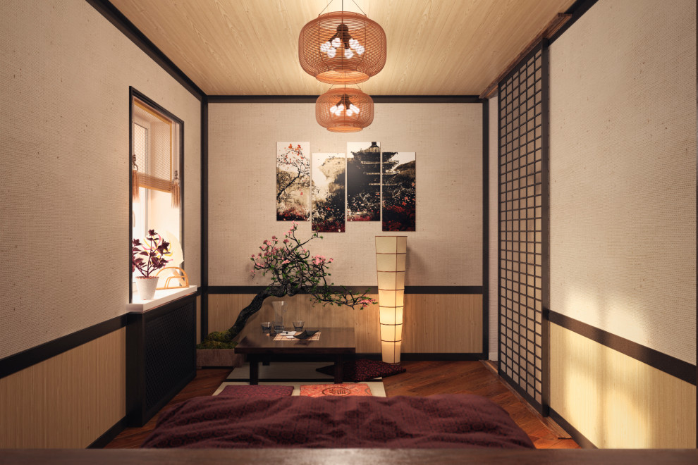 Спальня в этническом стиле в частном доме в п. Чесноковка