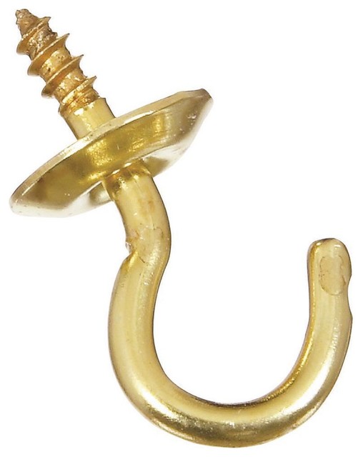 National Mfg 3 4 Solid Brass Cup Hooks N119636 100 Pack