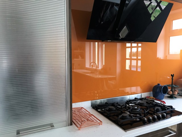 Copper Effect High Gloss Kitchen eklektisk-koekken