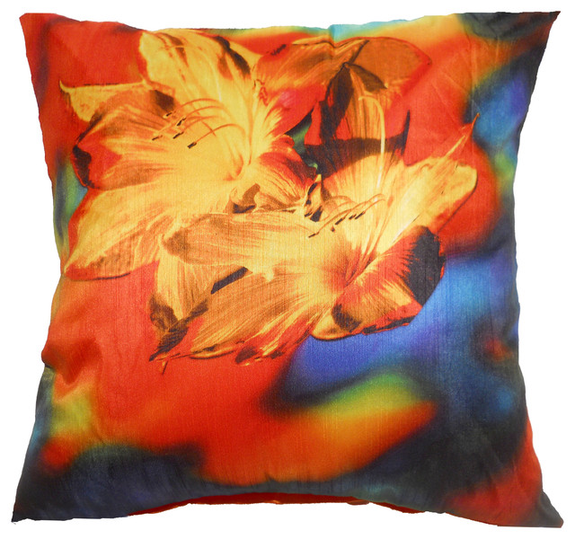 Digital Print Pillow 20x20 Yellow Orange Contemporary