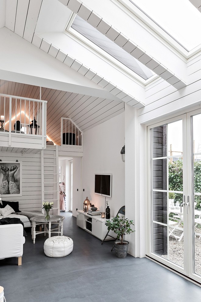 Photo of a scandinavian family room in Malmo.