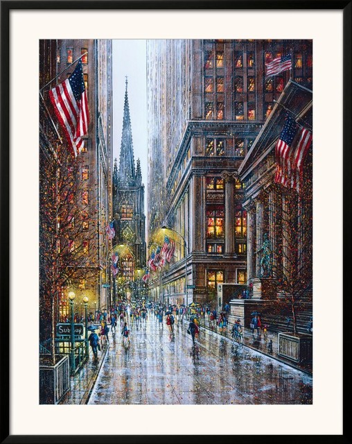 Wall Street Framed Art Print By Guy Dessapt Contemporary Prints Wall Street Framed Art Print By Guy Dessapt