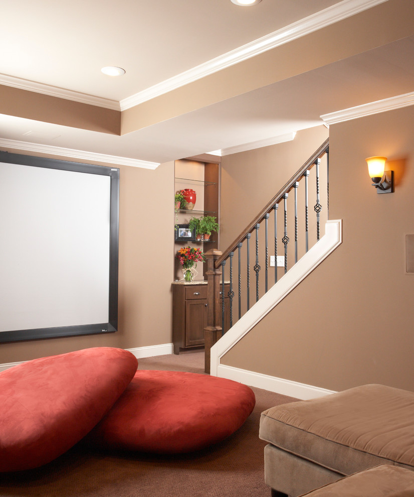 Inspiration for a traditional home theatre in Atlanta.