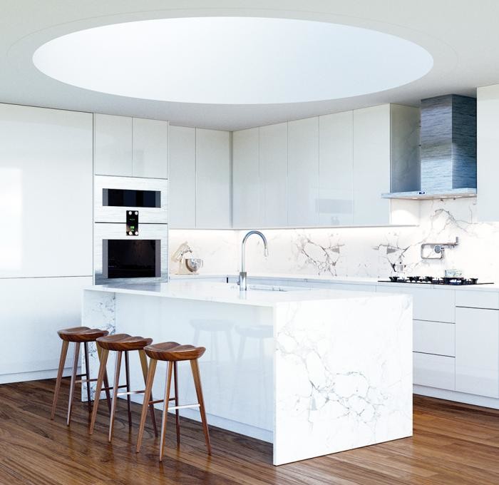 Example of a mid-sized minimalist kitchen design