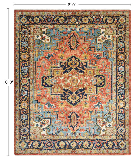 Miranda Handmade Area Rug, Red, 8x10' - Mediterranean - Area Rugs - by ...