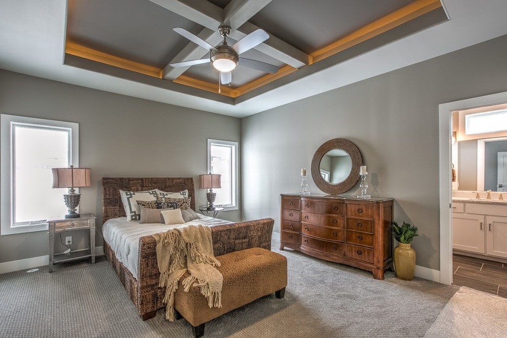 Inspiration for a transitional bedroom remodel in Omaha