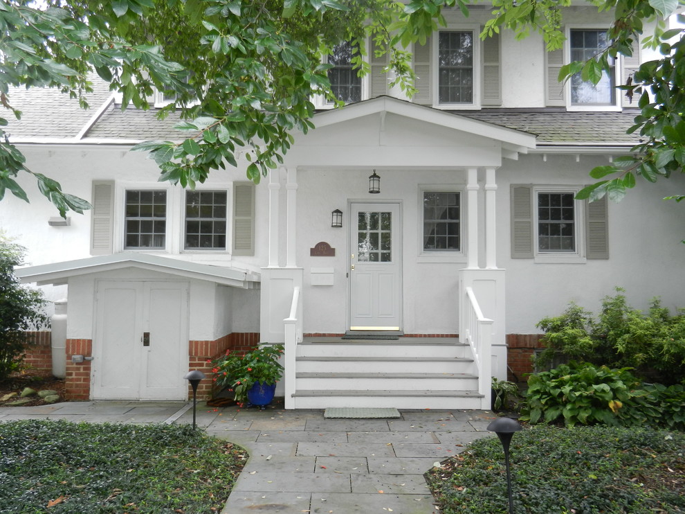 This is an example of a traditional front yard verandah in DC Metro with a roof extension.