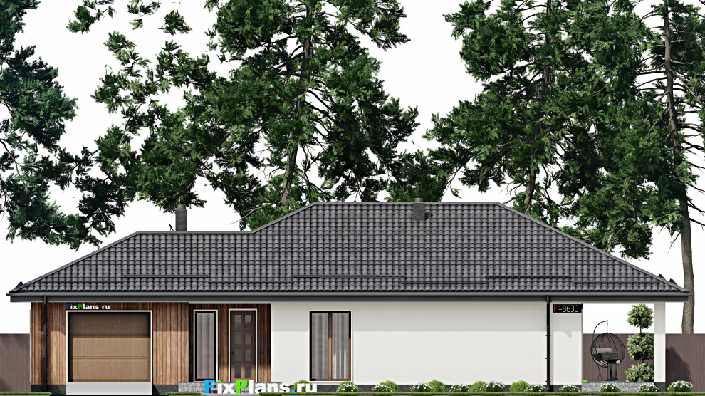 Проект одноэтажного дома 22х12м S206м2 F-8630