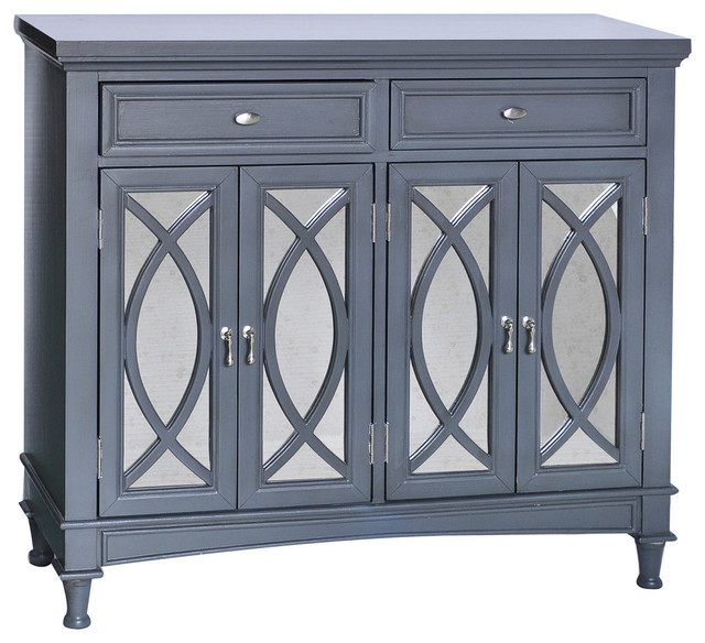 Crestview Collection Park Avenue Grey & Mirror Sideboard Buffets And Sideboards Houzz