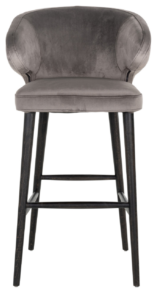 Stone Velvet Bar Stool OROA Indigo Midcentury Bar Stools And