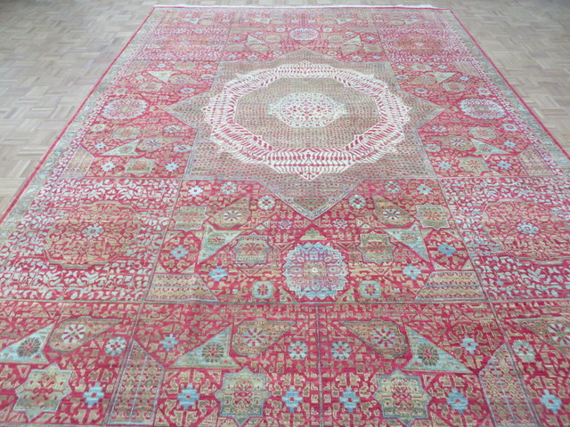 9'9x13'9 Handmade Egyptian Geometric Red Mamluk Fine Oriental Rug