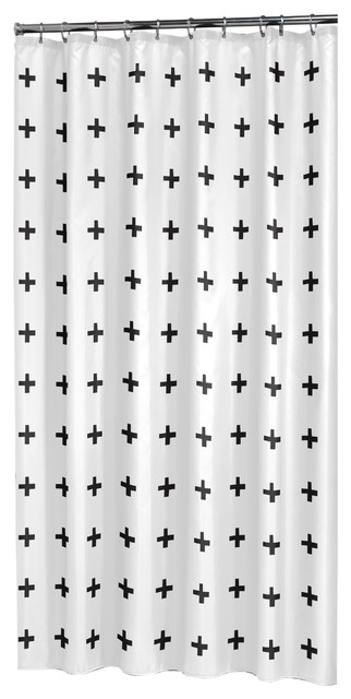 Extra Long Shower Curtain 72 X78 Sealskin Signes Black And White