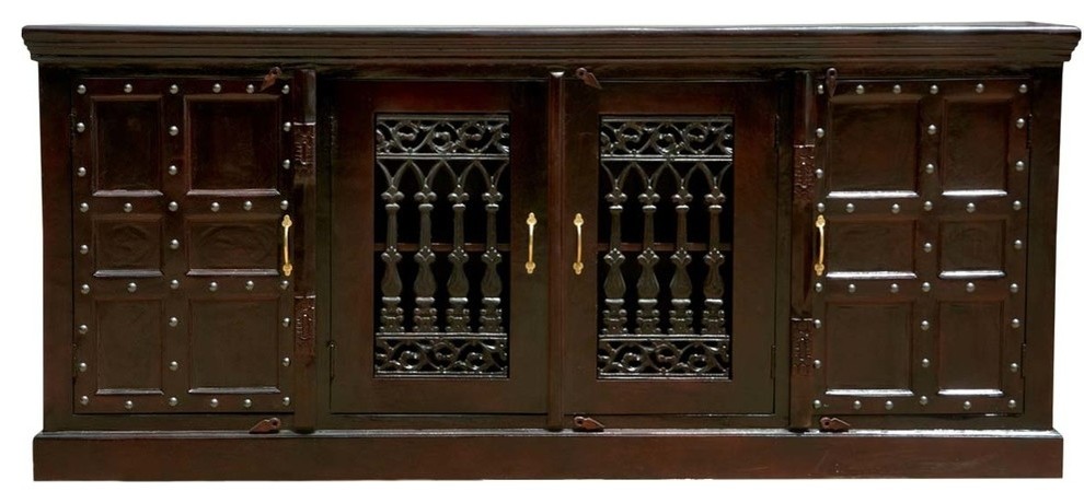 Nottingham Classic Mango Wood Iron Grill Door Extra Large Sideboard -  Traditional - Buffets And Sideboards - by Sierra Living Concepts | Houzz