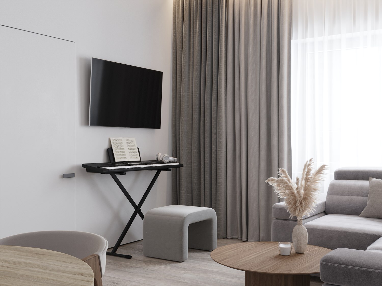 Трёхкомнатная квартира в монохромных тонах