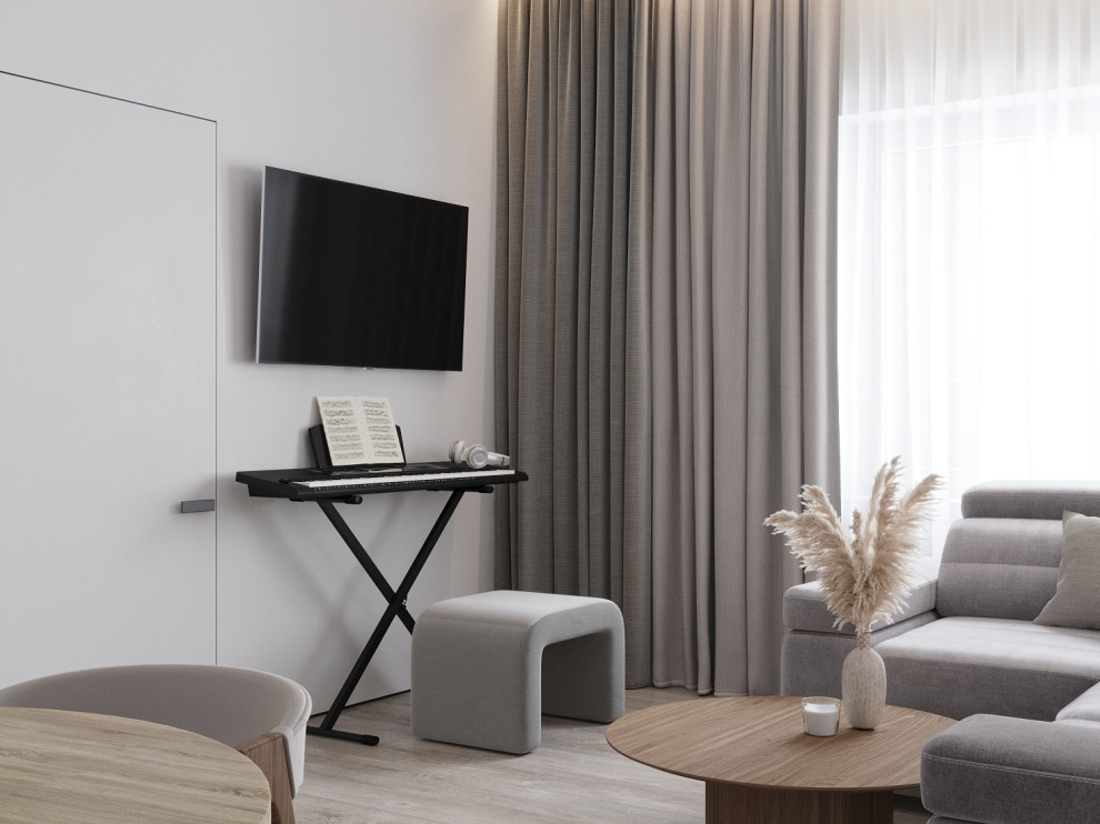 Трёхкомнатная квартира в монохромных тонах